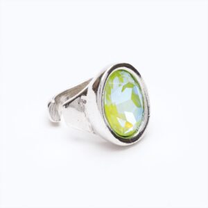 Anello Bohemian verde lime ovale