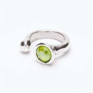Anello Bohemian verde tondo