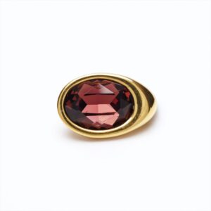 Accesorio cristal austriaco talla oval oro — granate oscuro