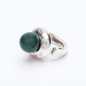 Anello Versatile argento — Sfera in ceramica verde petrolio