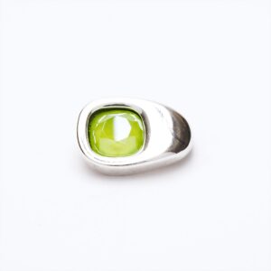 Accessorio Cristallo austriaco taglio cushion argento — verde pistacchio