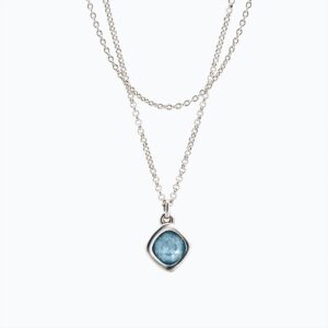 Collana Bohemian azzurro polvere rombo
