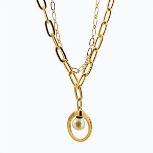Collana Cerchio doppia Versatile Thin oro — Sfera in metallo