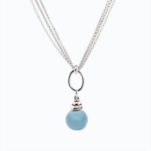 Collana Campana Versatile linea Bold argento — Sfera in ceramica azzurro