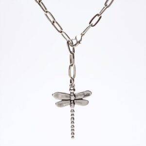 Collana Dragonfly rigida argento