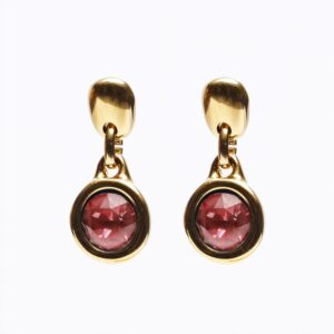 Orecchini Bohemian corallo intenso tondi